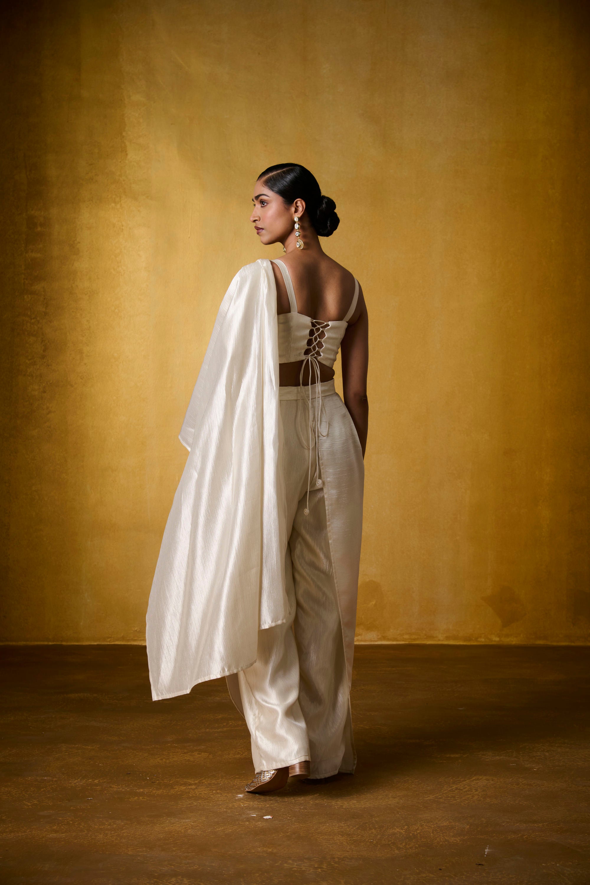 OYSTER BLOUSE WITH MOONFALL SAREE