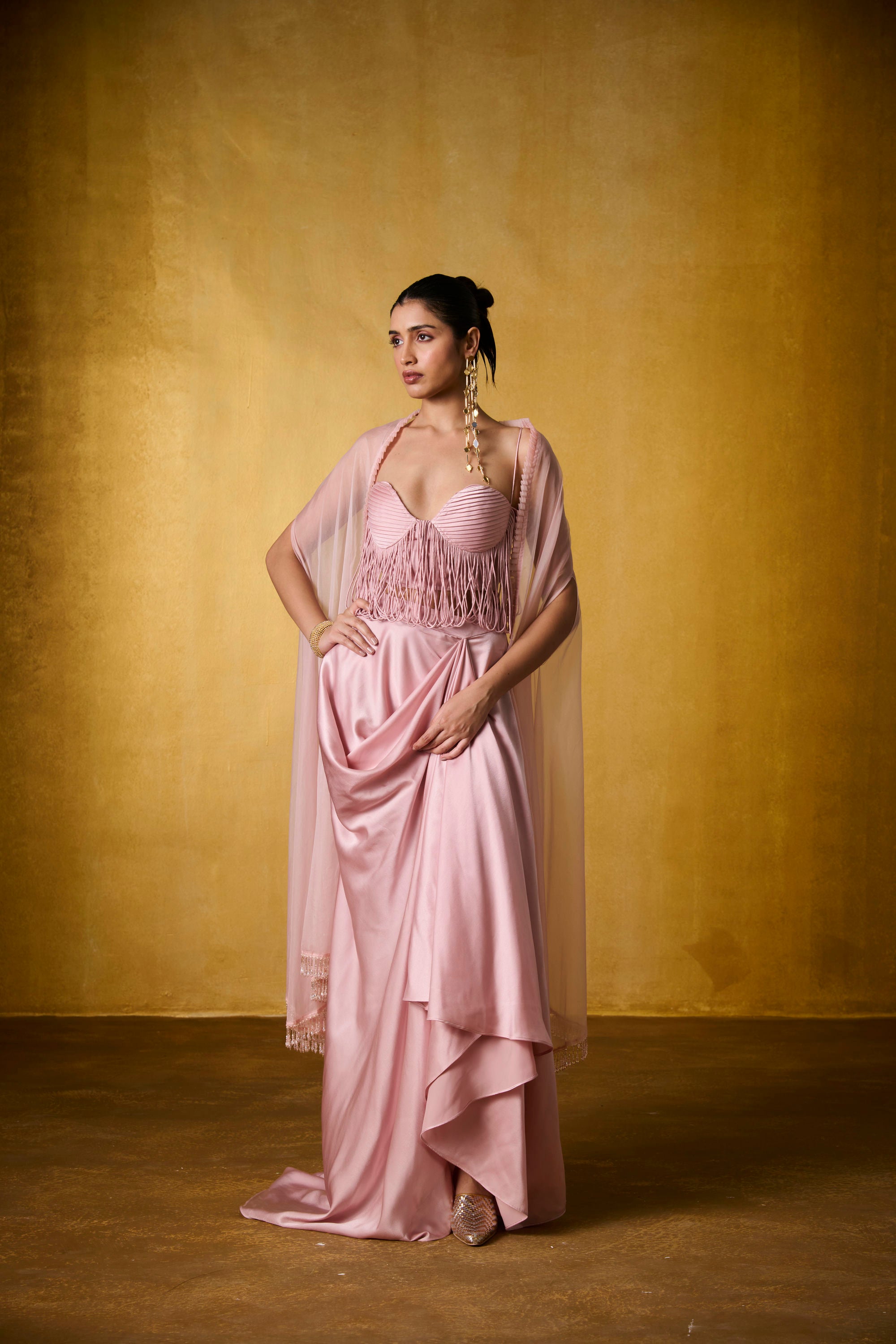ORLI DRAPED SKIRT SET