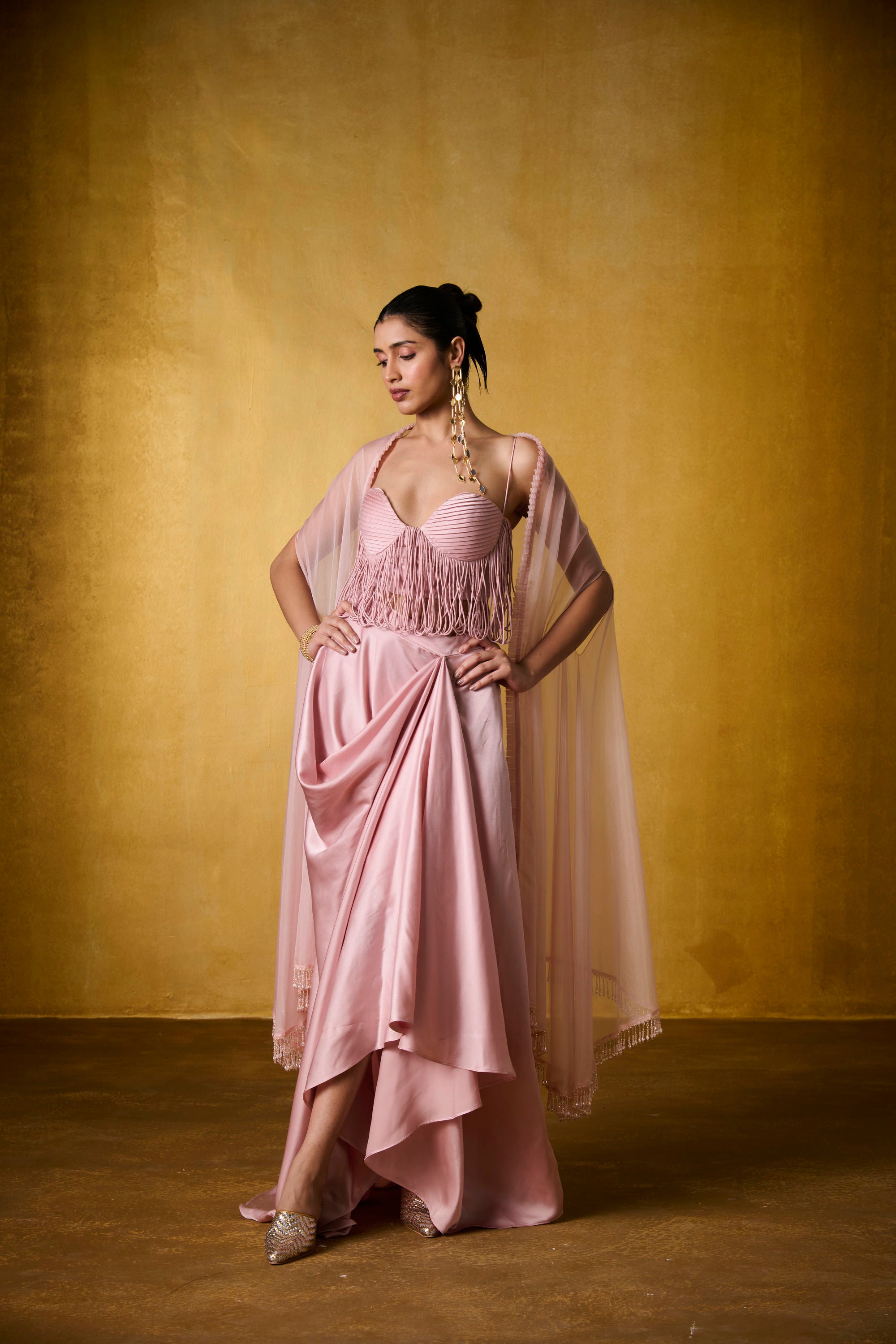 ORLI DRAPED SKIRT SET
