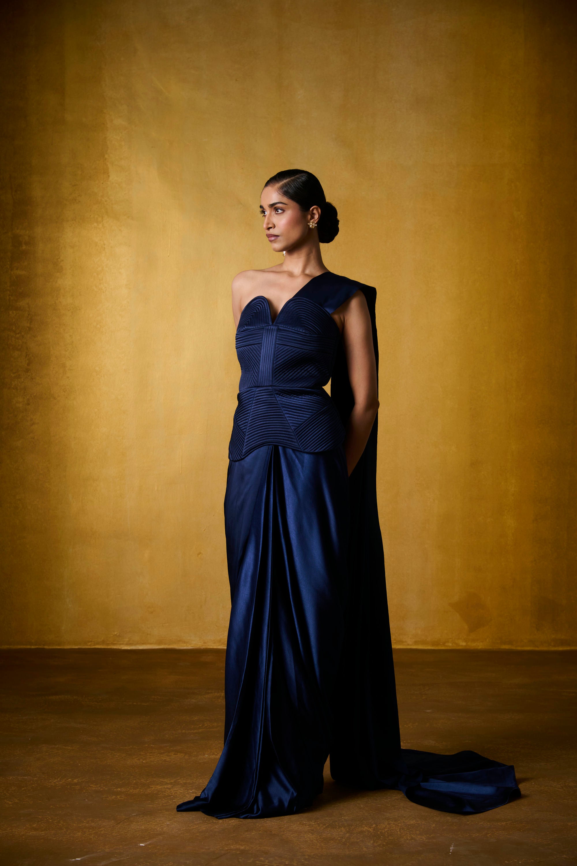LAYLA CORSET SAREE (NAVY)