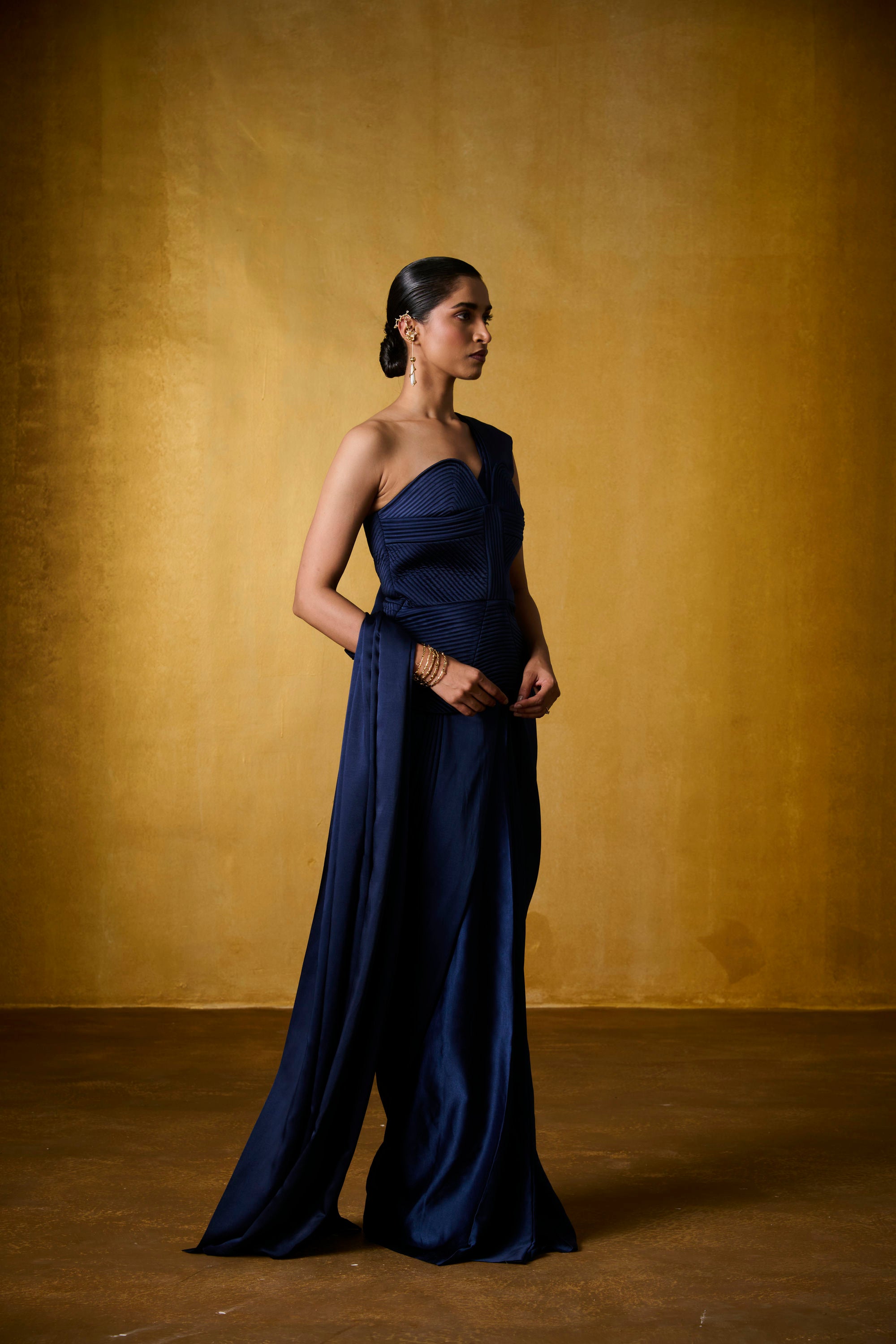 LAYLA CORSET SAREE (NAVY)