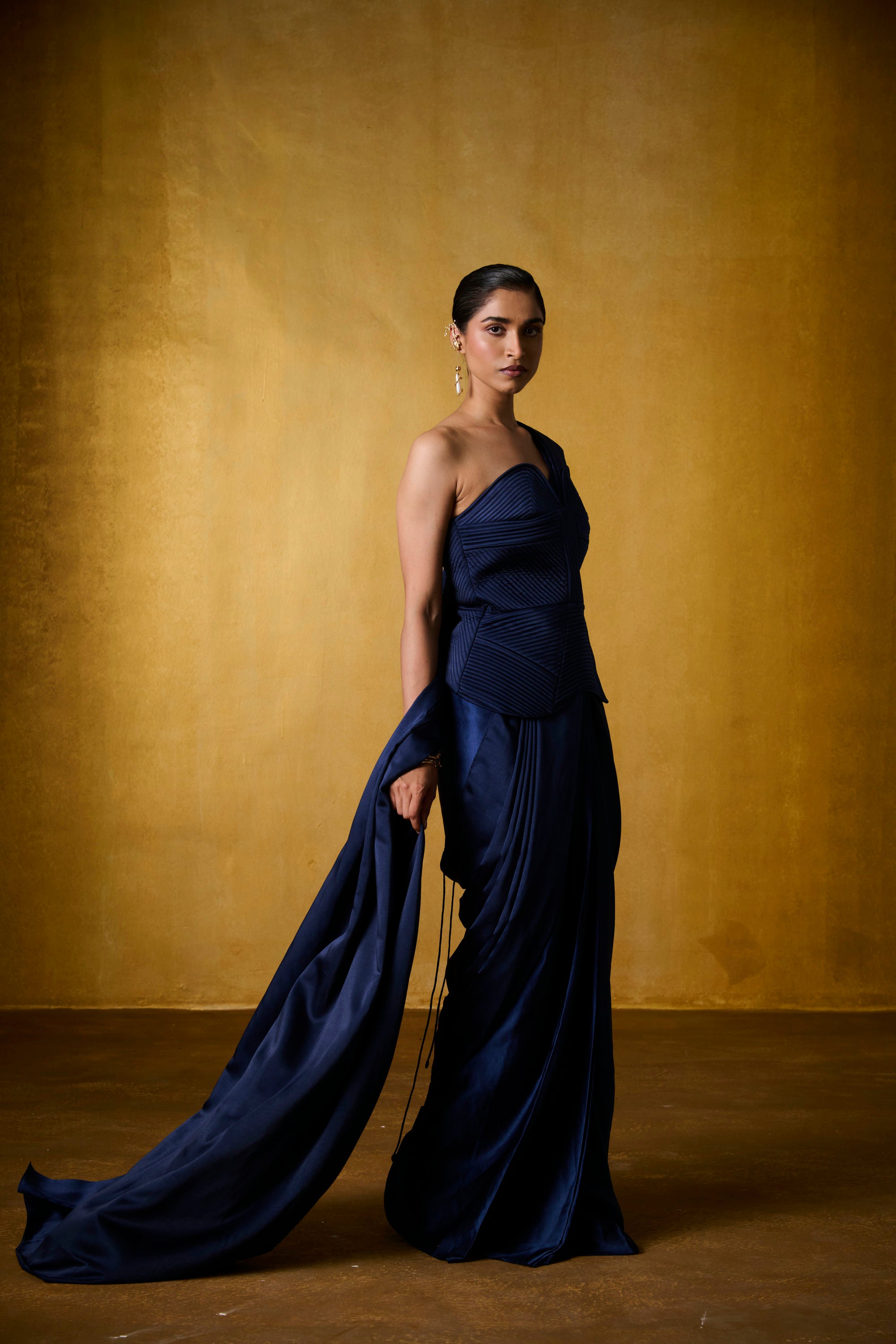 LAYLA CORSET SAREE (NAVY)