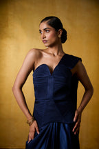 LAYLA CORSET SAREE (NAVY)
