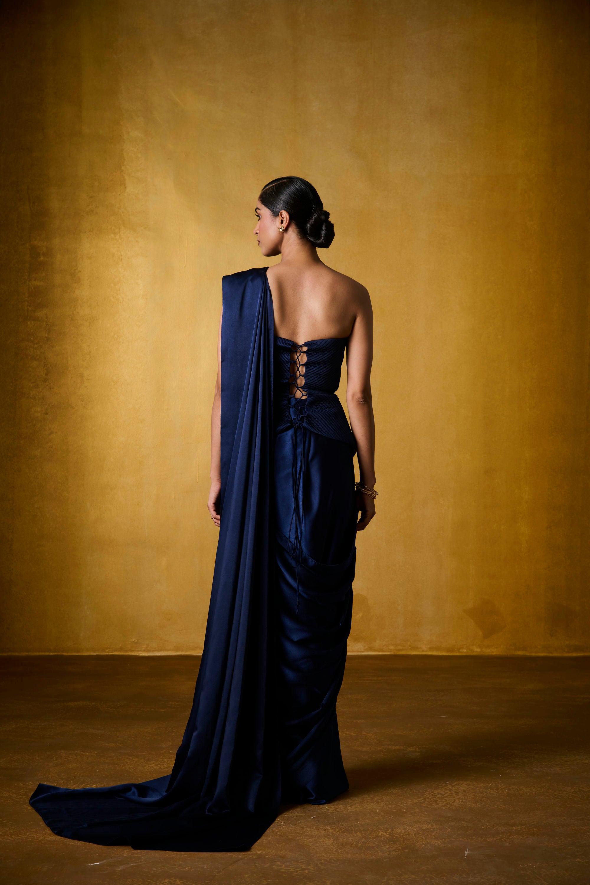LAYLA CORSET SAREE (NAVY)