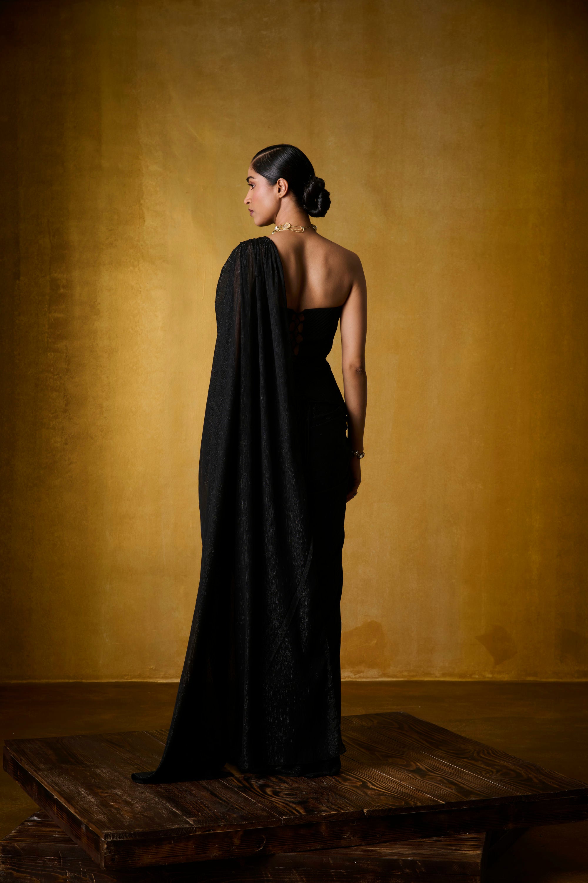 LAYLA CORSET SAREE (BLACK)