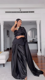 LAYLA CORSET SAREE (BLACK) - MASOOM MINAWALA