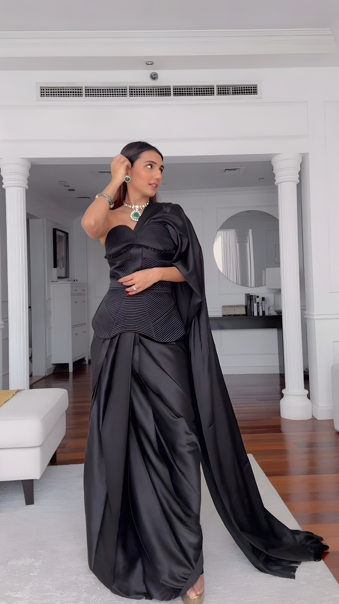 LAYLA CORSET SAREE (BLACK) - MASOOM MINAWALA